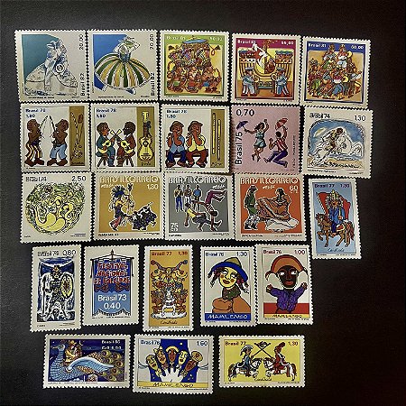 23 Selos Comemorativos do Brasil - Temáticos - Folclore e Danças Tipicas - Mint - ref.580