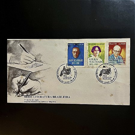 Envelope Comemorativo com Carimbo e Selo - Literatura Brasileira - Dia Nacional do Livro - 1993 - FDC600 - ref.3275