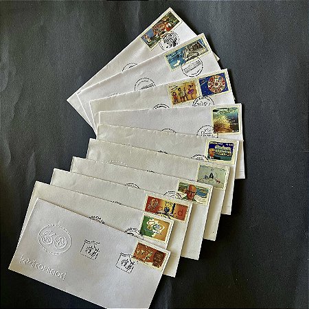 10 Envelopes Comemorativos do Brasil com carimbo Comemorativo e Selos - 2002 - ref.544
