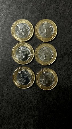 06 Moedas do Brasil - 1 Real - 2024 - Comemorativa - 30 Anos do Real - FC
