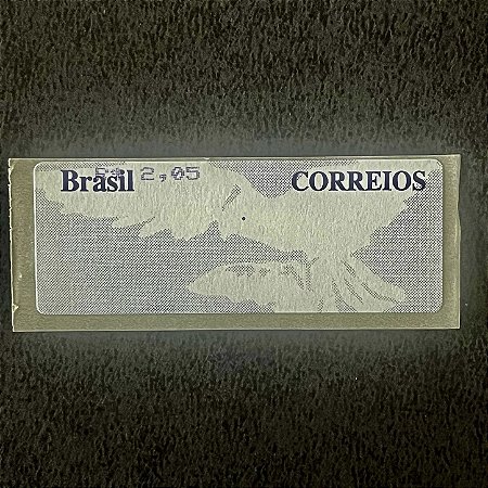 Selo Etiqueta Automato - Pomba Branca - Fundo Cinza - Tarifa 2,05 - Mint - ref.166