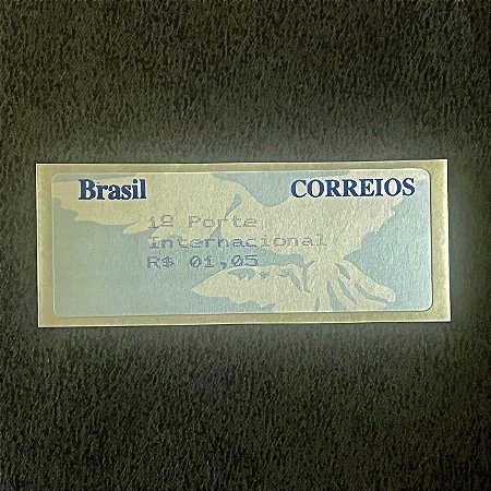 Selo Etiqueta Automato - Pomba Branca - Fundo Azul - 1o.Porte Internacional - Tarifa 1,05 - Mint - ref.175