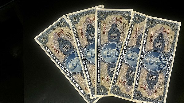 05 Cédulas do Brasil - Vinte Cruzeiros - Mbc - ref.177