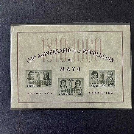 Bloco de Selos da Republica Argentina - 150o.Aniversario de La Revolucion de Mayo - Mint - ref.184