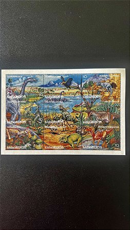 Bloco de Selos da VidaPré-Histórica dos Dinossauros - Mint - ref.615