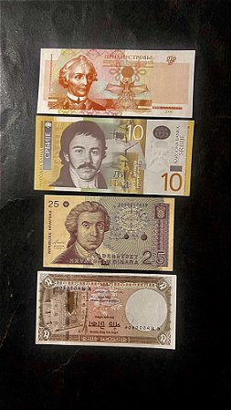 04 Cédulas Estrangeiras - Iugoslavia-Bangladesh-Croacia-Sérvia - FE - ref. 197