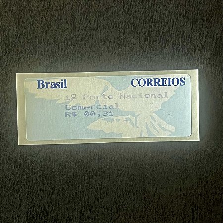Selo Etiqueta Automato - Pomba Branca - Fundo Azul - 1o.Porte Nacional - Tarifa 0,31 - Mint - ref.197