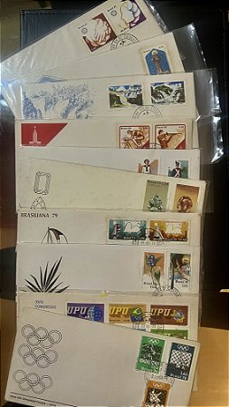 10 Envelopes Comemorativos do Brasil com Selos - ref.198