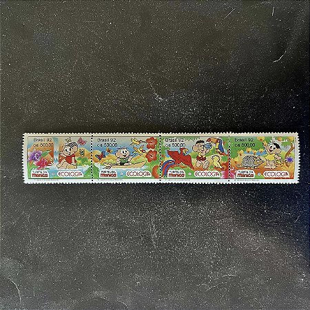 Série de Selos Comemorativos do Brasil - Turma da Monica - Ecologia - Conferencia Meio Ambiente - 1992 - Mint - ref.611