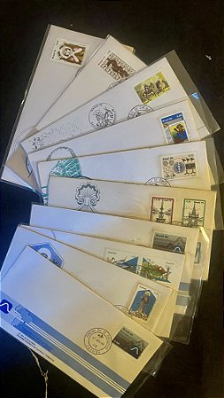 10 Envelopes Comemorativos do Brasil com Selos - ref. 201