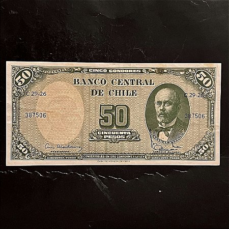 Cédula Estrangeira - Antiga de 50 Pesos - Banco Central do Chile - Mbc - ref.202