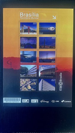Folha Completa de Selos do Brasil - Brasilia Patrimonio Mundial - 2017 - Mint - ref.761