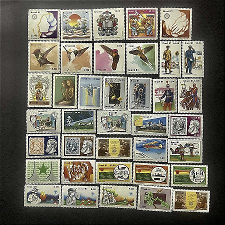 38 Selos Comemorativos do Brasil - Ano 1981 - Mint - ref.25