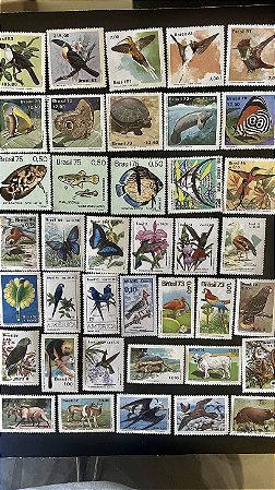 39 Selos Comemorativos do Brasil - Temáticos -Fauna - Mint - ref.426