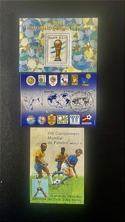 03 Blocos de Selos Comemorativos do Brasil - Mint - ref. 233