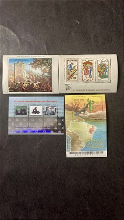04 Blocos de Selos Comemorativos do Brasil - Mint