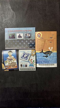 03 Blocos de Selos Comemorativos do Brasil - Mint