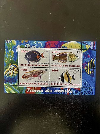 Bloco de Selos Estrangeiros - Faune du Monde - Republique du Burundi - Mint - ref.248