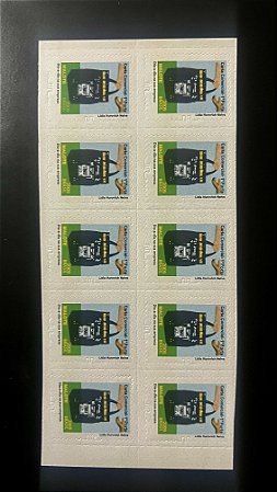 Cartela de 10 Selos Regulares do Brasil - Adesivos - Malote - 2009 - Mint - ref.284