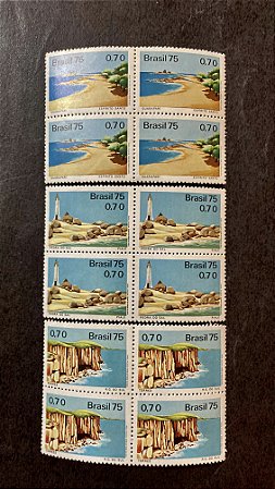 Quadra de Selos Brasil - Propaganda Turistica - 1975 - Mint