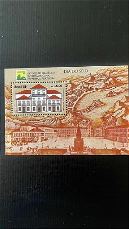 Bloco de Selos do Brasil - Exposição Filatélica Interamericana - 1989 - Mint - ref.292