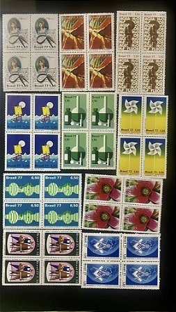 10 Quadra de Selos Comemorativos do Brasil - 1977 - Mint - ref.296