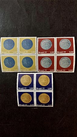 Quadra de Selos Brasil - Moedas do Brasil Colonial 1977 - Mint