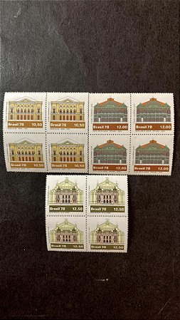 Quadra de Selos Brasil - Teatros Brasileiros - 1978 - Mint