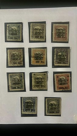 11 Selos Antigos do Brasil -Serviço Aéreo - ref.302