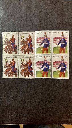 Quadra de Selos Brasil - 150 Anos da Policia Militar SP - 1981 - Mint