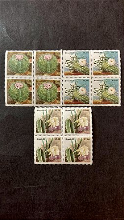 Quadra de Selos Brasil - Flora Brasileira - Cactaceas - 1983 - Mint