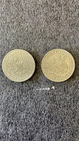 02 Moedas do Brasil - 100 Réis - 1901 - Mbc