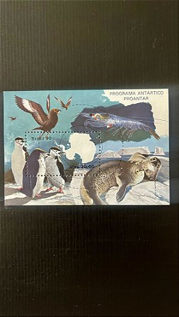 Bloco de Selos do Brasil - Programa Antartico Proantar - 1990 - Mint - ref.359