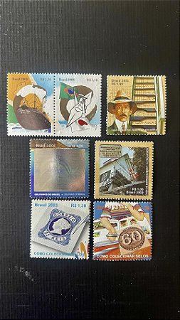 06 Selos Comemorativos do Brasil destacados dos Blocos - Novos - ref.649