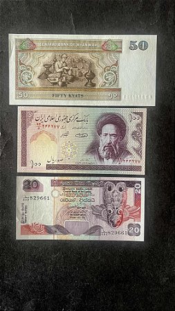 03 Cédulas Estrangeiras - Iran-Sri Lanka - Myanmar - FE  (ref.387)
