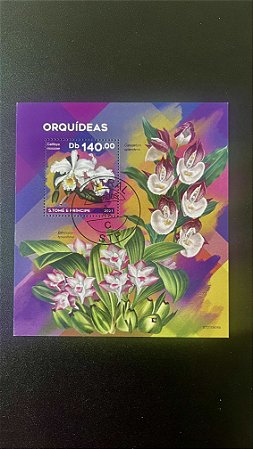 Bloco de Selos de S.Tomé e Príncipe - Orquideas - ref.387