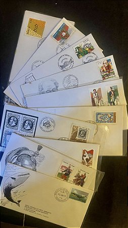 10 Envelopes Comemorativos do Brasil com Selos - ref. 389
