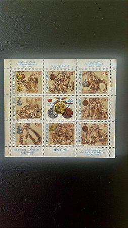 Mini Folha de Selos da Jugoslavija - Jogos Olimpicos de Seoul - 1988 - Mint - ref.396
