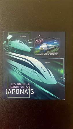 Bloco de Selos da Repubique Centrafricaine - Les Trains a Grande Vitesse Japonais - Mint - ref.400