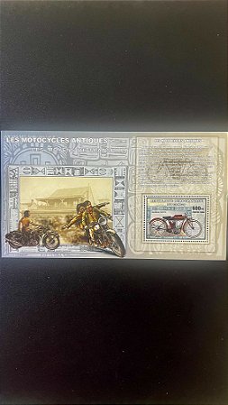 Bloco de Selos da Republique Democratique du Congo - Les Motocycles Antiques - Mint - ref.401