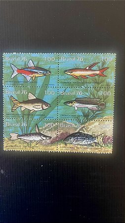 Série de Selos do Brasil - Peixes Brasileiros de Agua Doce - 1976 - Mint - ref.403