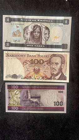 03 Cédulas Estrangeiras -Polonia-Eritrea-Mauritania - FE (ref.406)