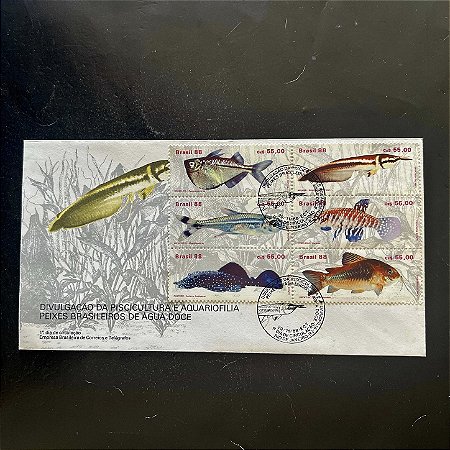 Envelope Comemorativo com Carimbo e Selo - Divulgação da Piscicultura e Aquariofilia - 1988 - FDC458 - ref.412