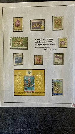 Folha de Exposição de Selos - Orquideas - com Protetores   (ref.413)