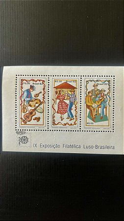 Bloco de Selos do Brasil - IX Exposição Filatelica Luso-Brasileira - 1982 - Mint - ref.417
