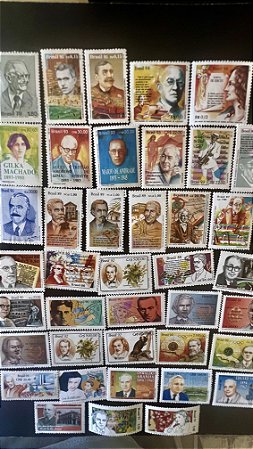 40 Selos Comemorativos do Brasil - Tematicos Personalidades - Mint - ref.427
