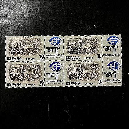 Quadra de Selos Estrangeiros - Espanha - Exposicion Mundial de Filatelia - Madrid - Mint - ref. 433