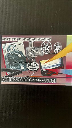 Bloco de Selos do Brasil - Centenário do Cinema Mundial - 1995 - Mint - ref.435