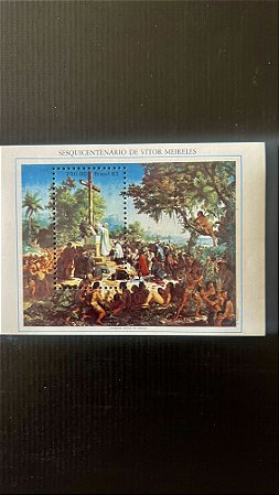 Bloco de Selos do Brasil - Sesquicentenário de Vitor Meireles - 1983 - Mint - ref.437
