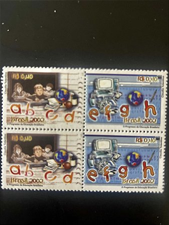 Série de Selos do Brasil - O Progresso da Educação Brasileira - 2002 - Mint - ref.444